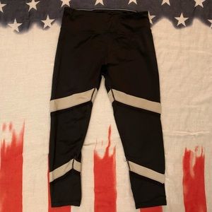 *CALVIN KLEIN* Striped Black Leggings